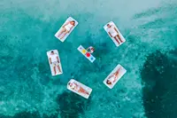 Floating ocean sound bath at Boardwalk Boutique Hotel Aruba