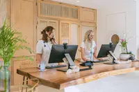 Front desk agent at Boardwalk Boutique Hotel Aruba