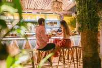 Vegan-friendly dining experience at The Coco Café in Aruba, enjoyed while staying at Boardwalk Boutique Hotel Aruba.