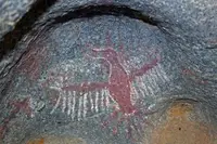 Historic cave drawings in Arikok National Park Aruba, reflecting the island’s heritage near Boardwalk Boutique Hotel Aruba.